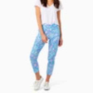 NWT Lilly Pulitzer UPF 50+ Run Around Pant, Zanzibar Blue Fish Kiss, Medium